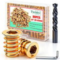 Twidec/80PCS 1/4"-20 Threaded Inserts for Wood Furniture Screw-in Nut Wood Inserts Bolt Assortment Kit with M6 Hex Wrench (1/4"-20 x15mm) N-059 - size: 1/4"-20 x 15mm (80 PCS)