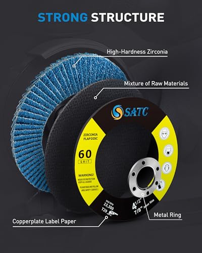 S SATC Flap Disc 20PCS Angle Grinder Disc 60 Grit Flap Disc 4-1 2 Inch Zirconia Alumina Type 29 - style: 60 Grit