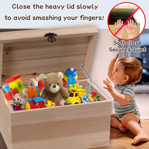 HBL' 2 Pack | Tension Adjustable Soft Close Hinges for Toy Boxes - size: 2 Pack
