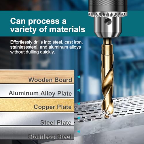 15/16 Inch Cobalt Drill Bit, M35 HSS Twist Drill Bit, 135° Split Point - size: 15/16 Inch