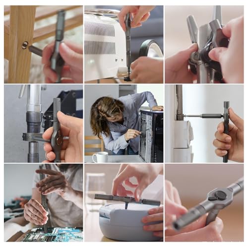Asnish 42 in 1 Magnetic Ratchet Screwdriver Set with Precision Bits - color: Black-dark Gray, size: 42 In 1