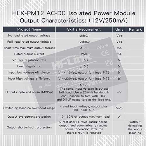 AC-DC Isolated Power Module Smart Home Switching Power Module Mini Buck Power Module 220v to 12v HLK-PM12 DC Power Module AC DC Converter 220V to 12V (3PCS) - style: HLK-PM12