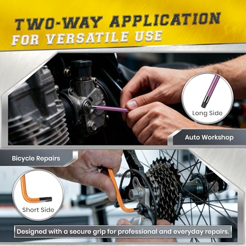 Yellow Paw Torx Wrench Set (9 Pack of Security Tamper Proof Keys) Color Coded in the Following Sizes - T10, T15, T20, T25, T27, T30, T40, T45, and T50