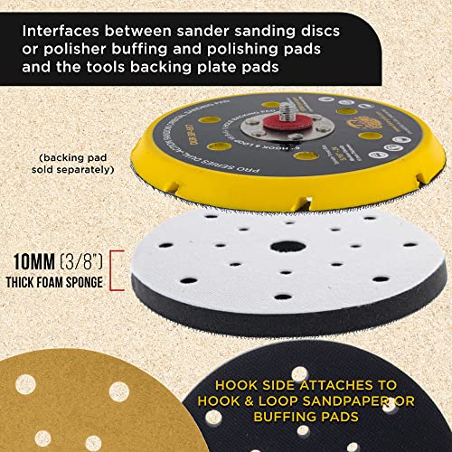 Dura-Gold Pro Series 6" x 10mm Soft Density Interface Sanding Pad, 17 Hole - style: 6" - 17-Hole