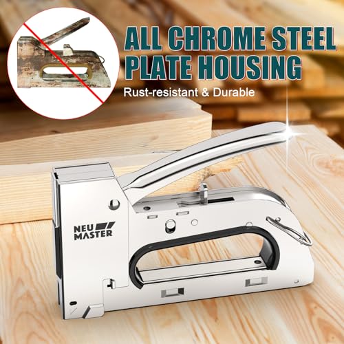 NEU MASTER All Steel Staple Gun, Wood Stapler Gun with 4000 Staples - style: All Steel Staple Gun