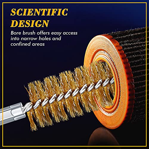 24 Pieces Bore Brush for Drill Wire Bore Brush Set Wire Cleaning Set Stainless Steel Cleaning for Power Drill Impact Driver (Stainless Steel,Brass) - style: Stainless Steel, Brass