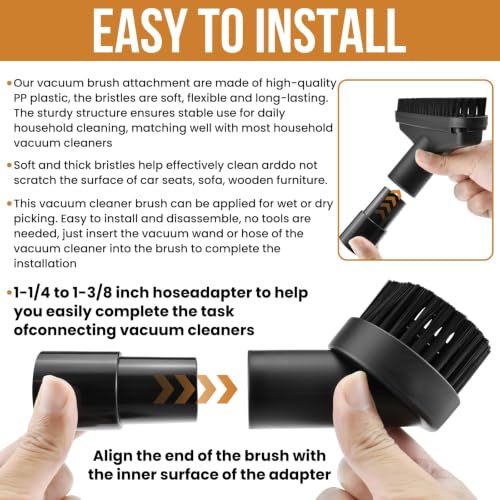 6-Piece Universal Vacuum Attachments Kit - size: 6Pcs Vacuum Brush, PP
