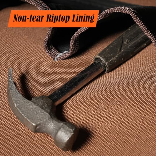 WELKINLAND 18 Pockets Electrician Tools Bag, Waxed Canvas Tool Bag For Men
