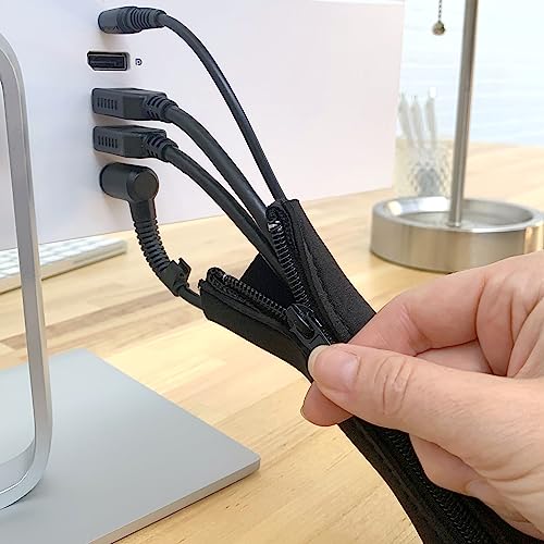 Zipper Cable Sleeve by Wrap-It Storage - 36" x 4" (2-Pack) Black - size: 36in (2-Pack)