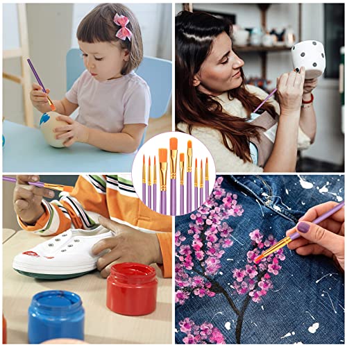 ESRICH 80PCS Paint Brushes, Paint Brush for Acrylic Painting - color: Purple, size: 80