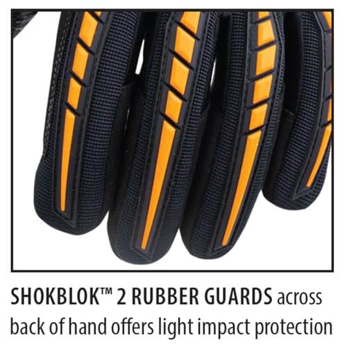 BLACK STALLION ToolHandz Anti-Vibration Leather Mechanic's Gloves GX100 - LARGE