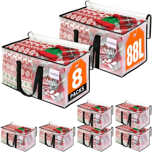 RoomHacks Moving Bags, Heavy Duty Large Storage Bags, 88L, 8 Pack, Clear - size: 88L- 8Packs