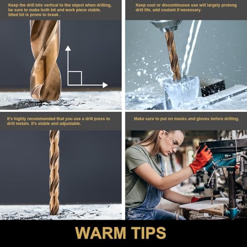 HIDOTOL 26PCS Cobalt Letter Drill Bit Set M35 HSS Twist Jobber Drill Bits for Hardened Metal, Stainless Steel, Cast Iron, Plastic and Wood Letter A-Z with Indexed Metal Case - size: Cobalt 26 PCS Letter A - Z