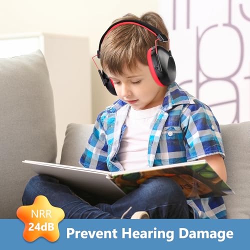 ProCase Kids Noise Cancelling Headphones Ear Hearing Protection, Black - color: Black