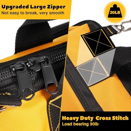Fathers Day Gift for Husband Dad Men, 16 Inch Heavy Duty Tool Bag, Fathers Day Gift from Daughter Wife Son, Anniversary Birthday Gifts for Men Him, Portable Tool Organization for Mechanic Electrician