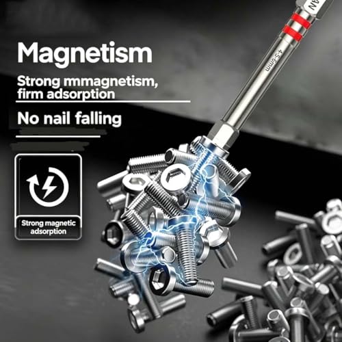6PCS Magnetic Hex Shank Screwdriver Bits Set, Pagoda-Shaped Socket, Suitable for metal structures of various sizes for electric drill wrenches