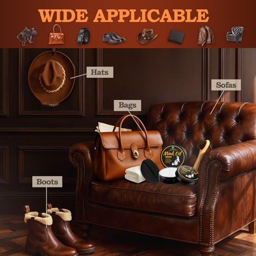 Feilove 4-in-1 Mink Oil Leather Conditioner and Cleaner 3.52 oz - Premium Waterproof Formula for Boots and Shoes - style: 5-in-1