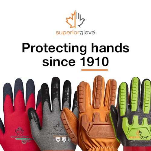 Superior Glove Endura Cut and Water Resistant Leather Work Gloves for Men & Women – 378GOBKL Large (Pack of 1 Pair) - size: Large (Pack of 1)