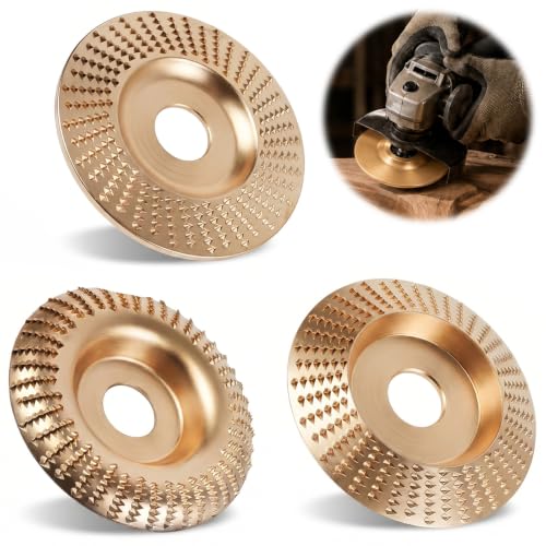 3PCS Angle Grinder Wood Carving Disc Set for 4" & 4-1/2", Tungsten Carbide Sanding Discs, Tungsten Carbide Cutting Wheel, Heavy-Duty Wood Carving Disc for Cutting, Shaping, Sanding, Polishing