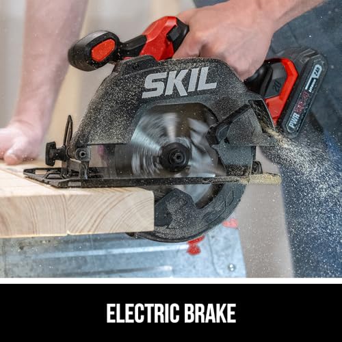 SKIL PWR CORE 20 Brushless 20V 6-1/2-Inch Cordless Compact Circular Saw Kit for Wood Cutting, Includes 2.0Ah Battery and Charger - CR6413B-11 - style: 6-1/2 In. Brushless Circular Saw Kit