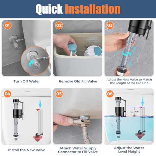 Universal Toilet Flusher Replacement Kit, Water-Saving & Height Adjustable Fill Valve, 2-Inch Flapper, Quiet & Anti-Siphon Toilet Repair Kit Inside Tank, Easy to Install (Red, 2-Pack) - color: Red