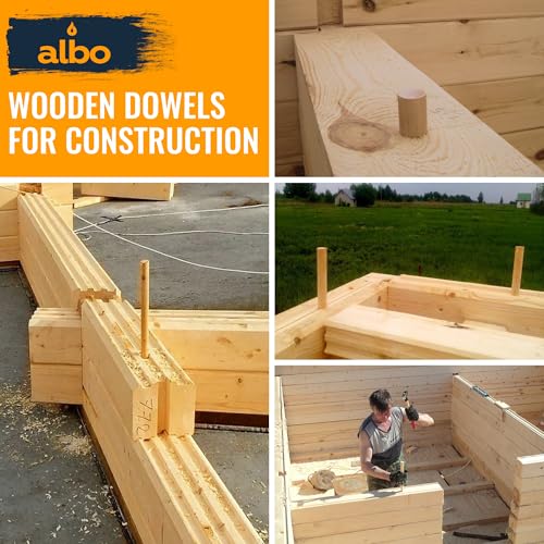 Albo 1" x 36" Wooden Dowel Rods Set - 10 Pack Birch Natural Long Craft Sticks Woodworking Furniture Garden Structures Hardwood Sanded Smooth Railings Supports Decor Crafts DIY Projects - size: 1" x 36" 10 Pcs