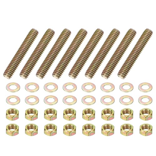 PATIKIL 5/16" x 1-3/4" Color Zinc Fully All Thread Rod, 8 Pcs Carbon Steel Long Threaded Screw Stud Bolts for Furniture Garden Mounting Assembly Fastening - size: 5/16" x 1-3/4"