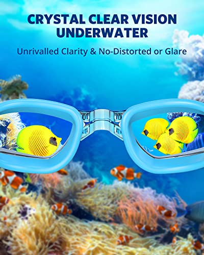 Aegend Swim Goggles, Swimming Goggles No Leaking Full Protect Adult Youth - color: Sky Blue