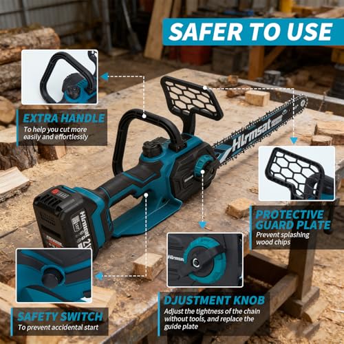 12" Brushless Cordless Electric Chainsaw with 2×4.0Ah Batteries