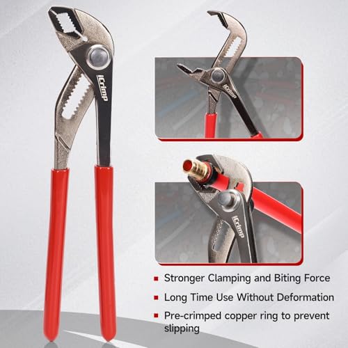iCrimp Angle Head F1807 PEX Pipe Crimping Tool with Pliers for Copper Ring