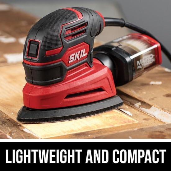 SKIL Corded Detail Sander, Includes 3pcs Sanding Paper and Dust Box - SR250801 - style: Detail Sander w/3pcs Sanding Paper