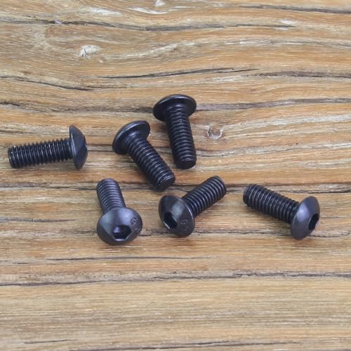 105 Pieces M3 x 8mm Button Head Socket Cap Screws, Thread Pitch 0.5mm, Sutemribor M3 Black Screws, 10.9 Grade Alloy Steel, Black Oxide Finish, Fully Threaded - size: M3 x 8mm, style: Button Head