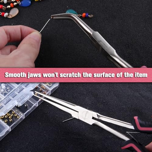 2PCS 7-Inch Long Reach Needle Nose Pliers Smooth Jaws Long Nose Pliers and Bent Nose Pliers Extra Long Needle Nose Pliers Jewelry Pliers for Jewelry Making, Wire Wrapping and Object Gripping - style: Straight & Bent Needle Nose Plier Smooth Jaws