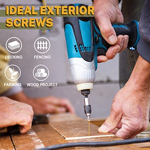 LIONMAX Wood Screws Assortment Kits 4 Size 420PCS, Deck Screws Kits - size: #8+#9 (420pcs)