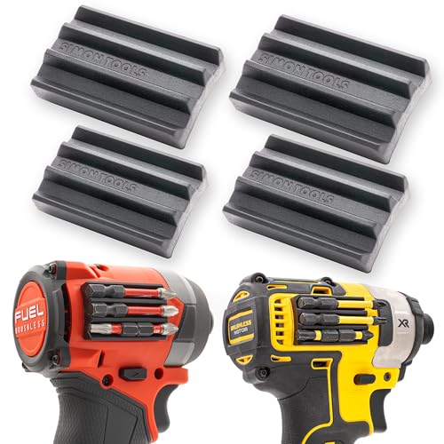 Simon Tools Magnetic Bit Holder for Impact Drivers and Drills - Super Strong Adhesive - Drill Accessory Compatible With Most Drills Brands like Dewalt, Makita, Klein, Bosch and Milwaukee Bit Holder - size: 4-Pack