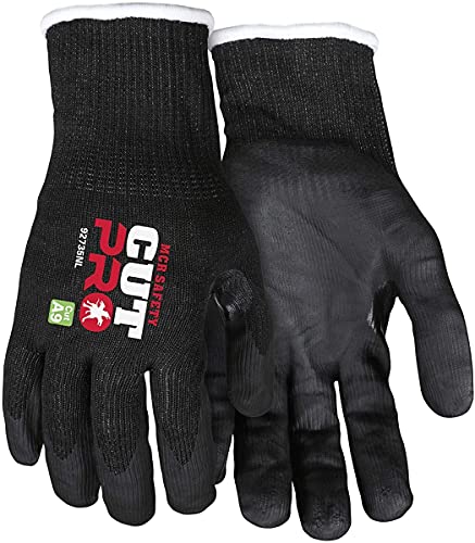 MCR Safety 92735NM Cut Pro 15 Gauge HyperMax/Steel Work Glove, Cut Protection, Nitrile Coated Palm & Fingertips, Thumb Crotch, Touchscreen Friendly, Medium - size: Medium