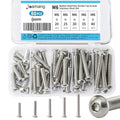 M6 x 20mm 25mm 30mm 35mm 40mm Button Head Socket Cap Screws Bolts, Stainless Steel 304, Metric Allen Hex Drive, Bright Finish, Fully Threaded, Assortment Kit 50PCS - size: Button M6x20-40 mm