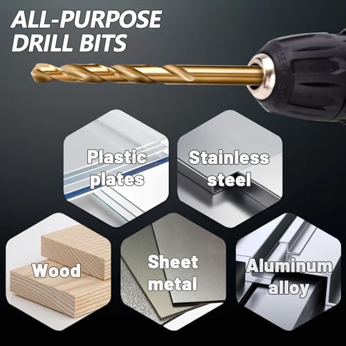 Cobalt Drill Bit Set - 115Pcs M35 HSS Bits, 1/16"-1/2", A-Z, #1-#60 - style: 115 pcs Cobalt
