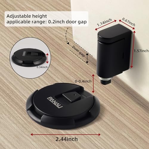 PANALI Magnetic Door Stopper, Windproof Door Stop, 1 Pack - color: Matt Black