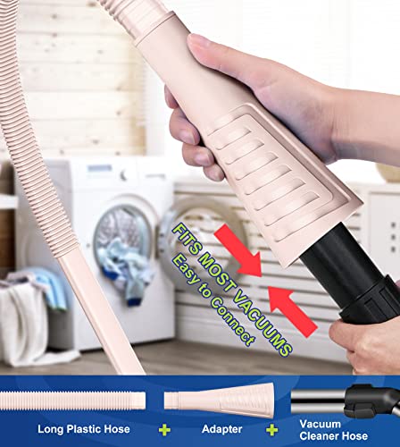 Sealegend 2 PCS Dryer Vent Cleaner Kit, Dryer Lint Vacuum Attachment&Brush - color: Pink
