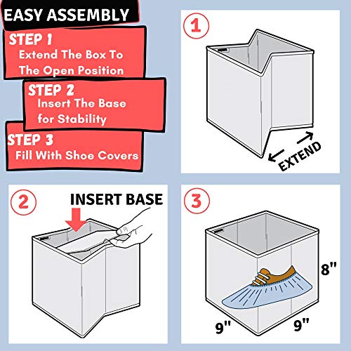 Shoe Cover Box | Disposable Shoe Bootie Holder For Realtor Listings and Open Houses | Please Cover or Remove Shoes Bin | Shoe Bootie Box (Black) - style: Set of 1