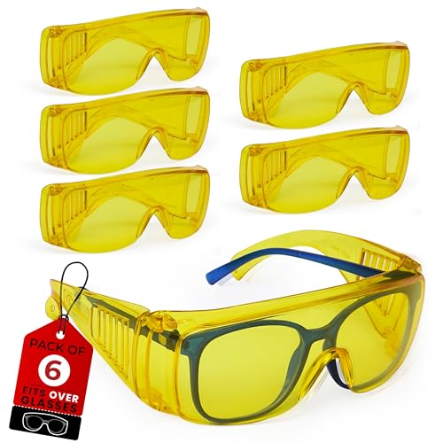 SAFE HANDLER Diamont Vented Over Glasses Safety Glasses - color: Amber