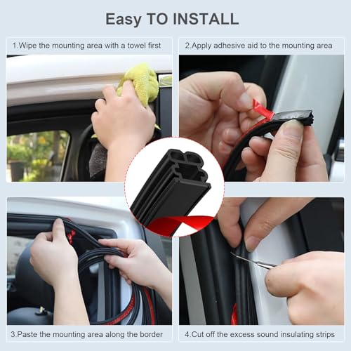 Rubber Seal Strip for Truck Car Weather Stripping Universal Self Adhesive Large Auto Door Soundproofing Weatherstrip for Pickup Truck SUV RV Boat 85.3Ft - size: 85.3Ft