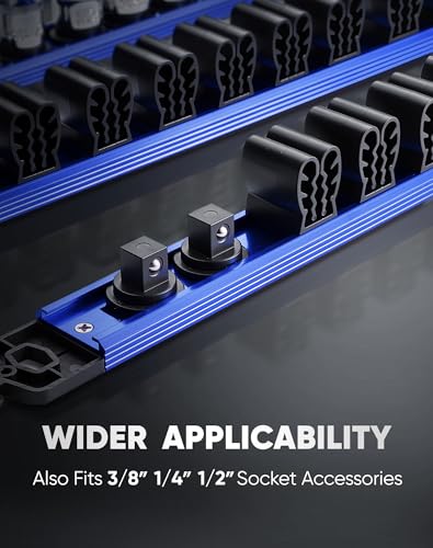 ALOANES Magnetic Screwdriver Organizer 36-Slot Blue 3PC for Toolbox - color: Blue