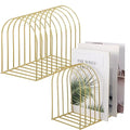 Kosiz 2 Sets Wire File Organizer for Desk 9 Slots Metal File Holder, Gold