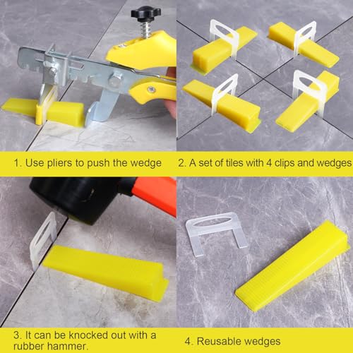 DGSL 400PCS Tile Leveling System Tile Wedges for 1/8", 1/16", 1/32" Spacers