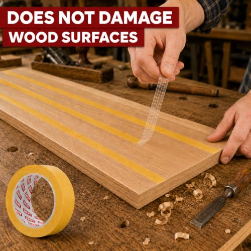 SWRT Double Sided Woodworking Tape, 1 in x 108 ft Each, 3 Rolls Strong Hold