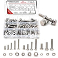 304 SS Hex Head Nuts Bolts Assortment Kit 1/4-20 5/16-18 3/8-16 - size: M6/M8/M10