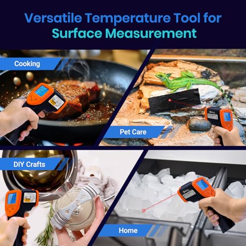Etekcity Infrared Thermometer Laser Temperature Gun, -58°F~1130°F, Orange - color: Orange, style: Advanced