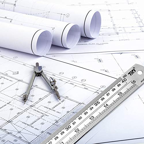 ZZTX Metal Ruler 16 Inches Stainless Steel 1 Pack